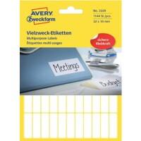 Étiquettes universelles AVERY Zweckform 3320 Adhésif Blanc 32 x 10 mm 26 Feuilles de 44 Étiquettes