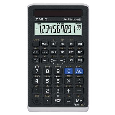 Calculatrice Casio FX-82 Solaire Noir 71 x 10 x 134 mm (l x p x h)