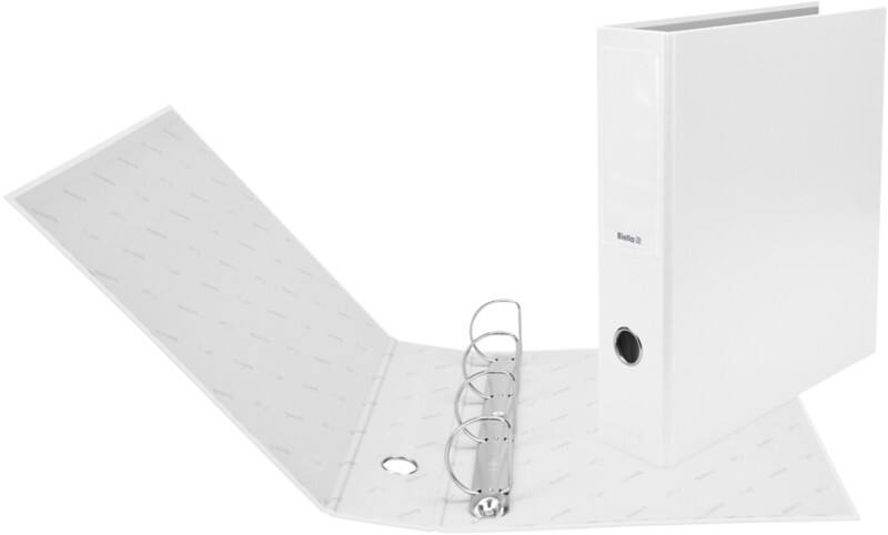 Classeur double Biella Large Dinor-Quator A4+ 70 mm Blanc 4 Anneaux 12644701U Carton, PP (Polypropylène)