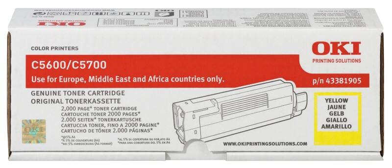 OKI 43381905 Original Tonerkartusche Gelb