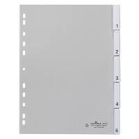 DURABLE Blanko Register DIN A4 Grau 5-teilig PP (Polypropylen) Portrait A4 11 Löcher 6440