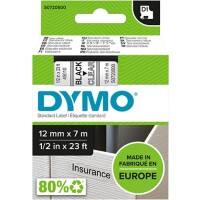 DYMO D1 Beschriftungsband Authentisch 45010 S0721440 Selbsthaftend Schwarz auf Transparent 12 mm x 7 m