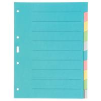 Blanko Register A4 Farbig Sortiert Mehrfarbig 10-teilig Pappkarton 4 Löcher 10 Sätze
