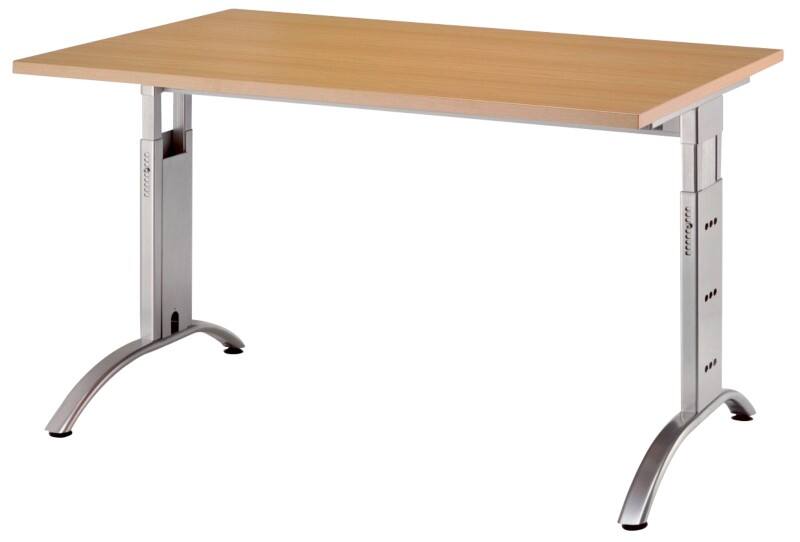 Hammerbacher Future VFS Höhenverstellbar Schreibtisch Rechteckig Buche C-Fuß 1.200 (B) x 800 (T) x 850 (H) mm Spanplatte, Stahl