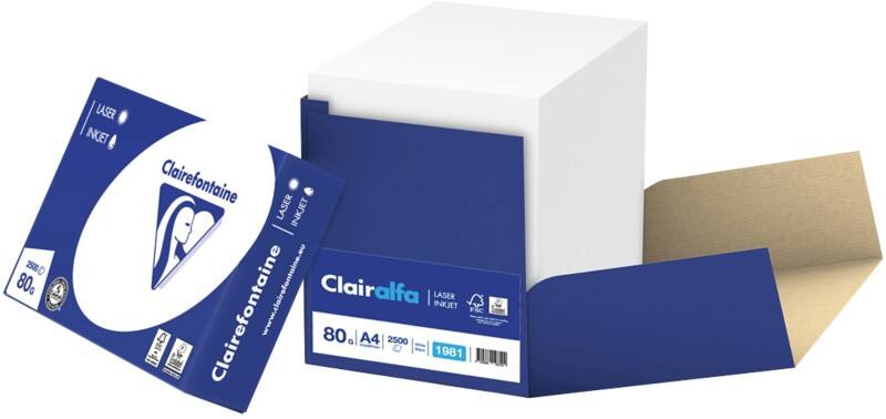Clairefontaine Clairalfa  DIN A4 Druckerpapier Weiß 80 g/m² Matt 2500 Blatt