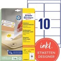 AVERY Zweckform Wiederablösbare Etiketten L4744REV-25 Weiss 96 x 50,8 mm 30 Blatt à 10 Etiketten