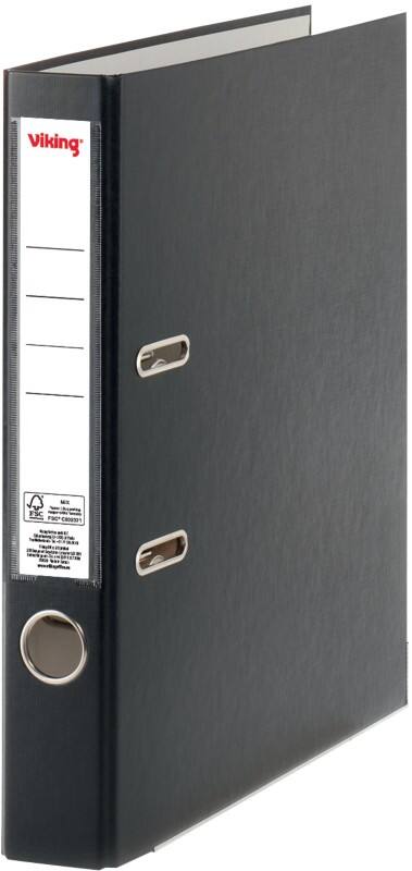 Viking Premium Schmal Ordner A4 50 mm Schwarz 2 Ringe Kunststoff Matt Hochformat