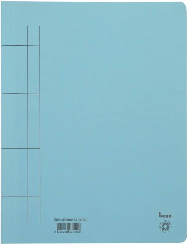 Chemise à lamelle Bene A4 Carton manille Bleu