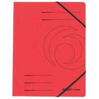 herlitz Eckspannmappe DIN A4 Rot Pressspankarton mit Gummiband 24 x 31,8 cm