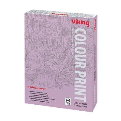 Viking Colour Print A4 Druckerpapier Weiss 160 g/m² Glatt 250 Blatt