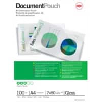 Pochette de plastification Document GBC A4 Brillant 80 microns (2 x 80) Transparent 100 Unités
