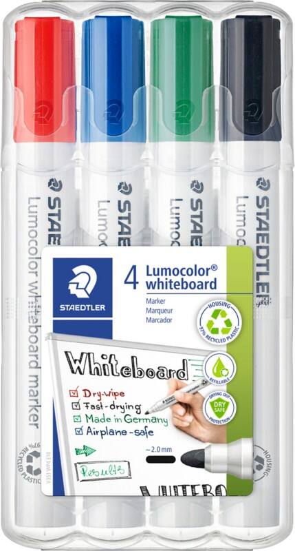 STAEDTLER Whiteboard Marker Lumocolor 351 Rundspitze Farbig assortiert 4 Stück