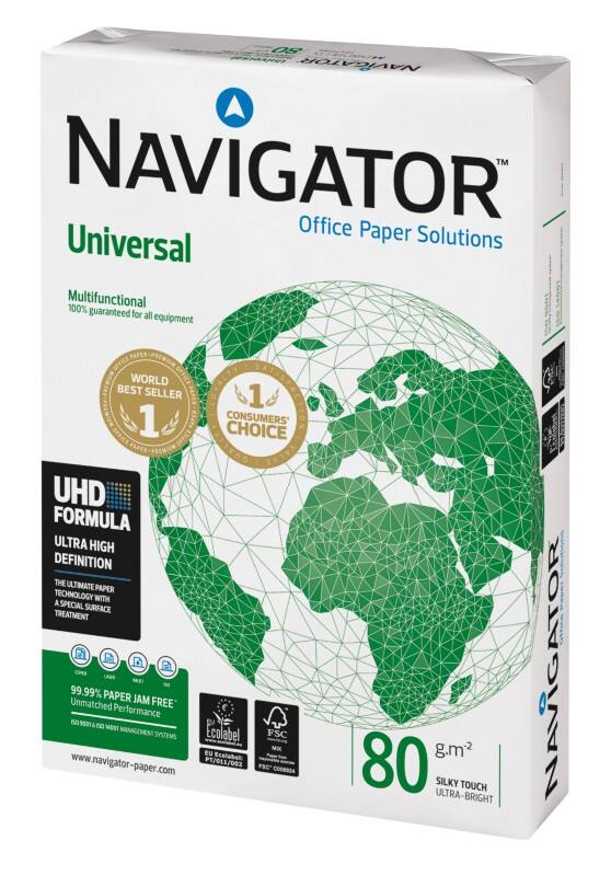 Navigator Universal A4 Druckerpapier 80 g/m² Glatt Weiss 500 Blatt