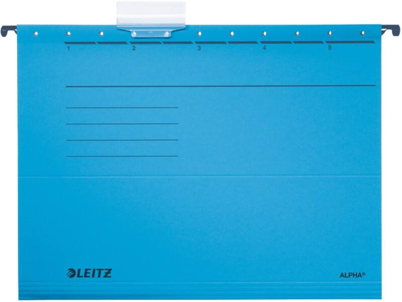 Dossiers suspendus Leitz Alpha 1985 A4 Base en V 275 g/m² Carton 100 % recyclé Bleu 15 mm 5 Unités