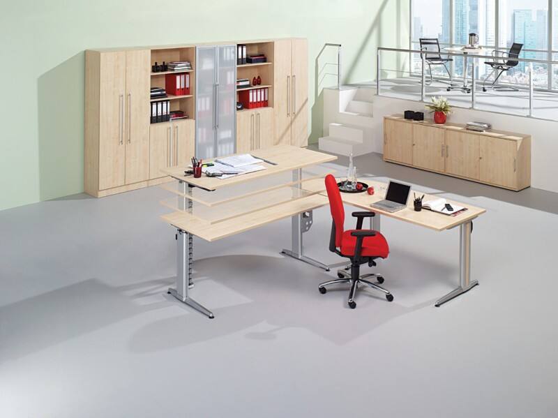 Table d'extension Hammerbacher Matrix Effect hêtre 600 x 800 x 25 mm