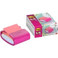 Dévidoir Post-it Z-Notes Super Sticky Pro Rose avec un bloc fuchsia de 90 Feuilles