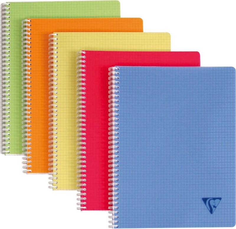 Clairefontaine Linicolor A5+ Drahtgebunden Farbig assortiert PP Cover Notizbuch Kariert 50 Blatt