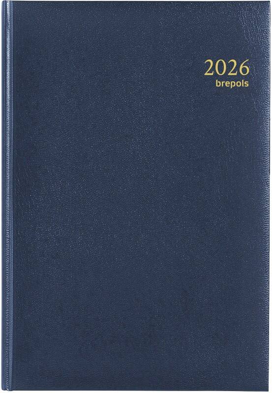 Agenda Brepols Minister Lima 2026 A5 1 Jour par page Allemand, Anglais, Français, Italien, Néerlandais, Espagnol Bleu 0,218,1256,06,6,0