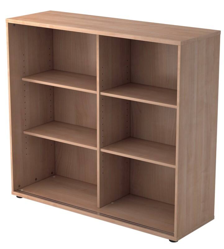 Hammerbacher Matrix Schiebetürenschrank Melaminharzbeschichtete Spanplatte 2 Fachböden 1.200 x 400 x 1.100 mm Walnuss Braun