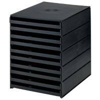 Module de classement Styro Styro Noir 10 tiroirs ouverts 24,6 x 32,3 x 33,5 cm