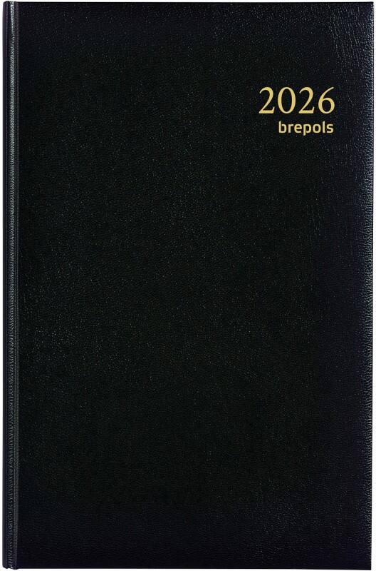 Agenda Brepols Saturnus Lima 2026 Spécial 2 Jours par page Allemand, Anglais, Français, Néerlandais Noir 0,221,1255,01,6,0