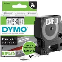 Dymo D1 S0720830 / 45803 Authentic Schriftband Selbstklebend Schwarzer Druck auf Weiss 19 mm x 7m