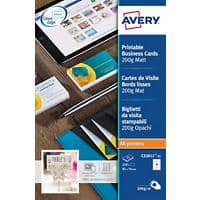 Cartes de visite Avery C32011-25 85 x 54 mm 200 g/m² Blanc 250 Unités