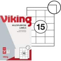 Viking Universaletiketten Selbsthaftend 70 x 50,8mm Weiss 100 Blatt mit 15 Etiketten