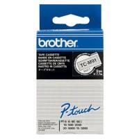 Brother TC-M91 Authentic Schriftband Selbstklebend Schwarzer Druck auf Transparent 9 mm x 7.7m