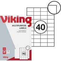 Viking Universaletiketten 4243545 Selbstklebend Weiss 52,5 x 29,7 mm 100 Blatt à 4000 Etiketten