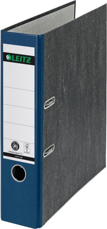 Classeur à levier Leitz Large 180° A4 82 mm Bleu 2 Anneaux 1080 Carton Effet Marbre Portrait Recyclé