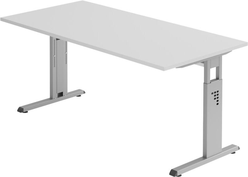 Bureau Hammerbacher Matrix Hauteur ajustable Rectangulaire C-Pied 1600 (l) x 800 (p) x 850 (h) mm Aggloméré, Aluminium, Bois, Plastique