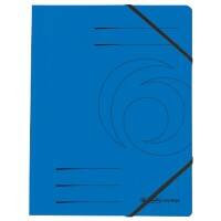 herlitz Eckspannmappe DIN A4 Blau Pressspankarton mit Gummiband 24 x 31,8 cm