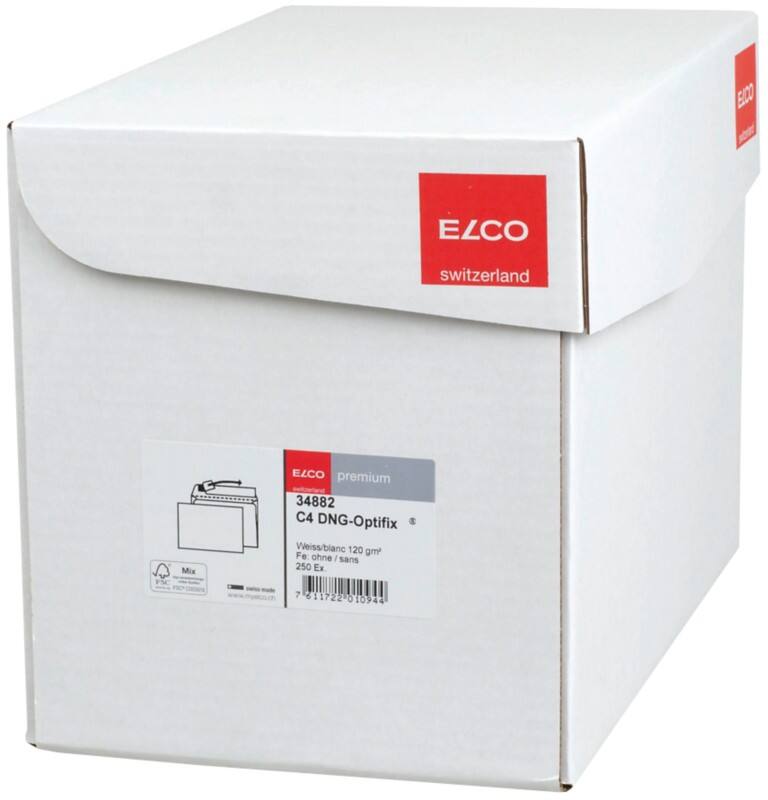 Enveloppes Elco Premium Sans fenêtre C4 324 (l) x 229 (h) mm Bande adhésive Blanc 120 g/m² 250 Unités