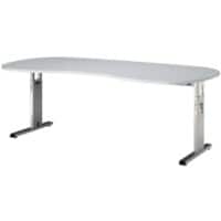 Bureau pied en C Hammerbacher Matrix Gris clair 2 000 x 1 000 x 850 x 68 - 85 mm