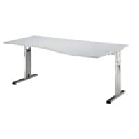 Bureau pied en C Hammerbacher Matrix Ergonomic Gris clair 1'800 x 1'000 x 850 x 68 - 85 mm
