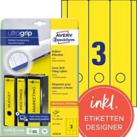 AVERY Zweckform ultragrip Ordneretiketten L4755-20 Selbsthaftend A4 Gelb 6.1 x 29.7 cm 20 Blatt à 3 Etiketten