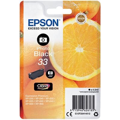 Epson 33 Original Tintenpatrone C13T33414012 Fotoschwarz
