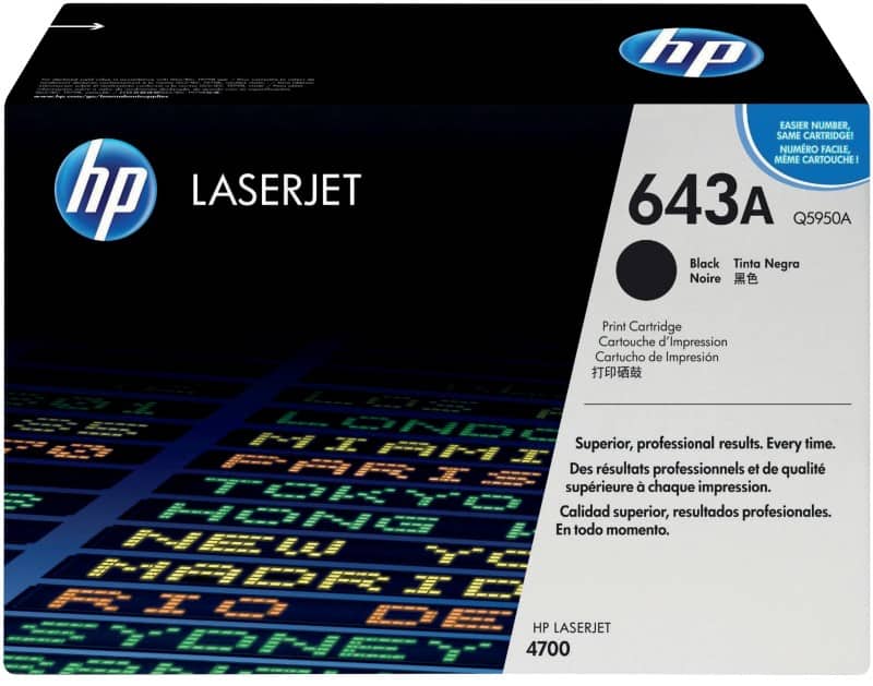 Toner HP 643A D'origine Q5950A Noir
