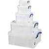 Really Useful Box Aufbewahrungsbox 5in1C32.3 je 1 x 0,7 l, 1,6 l, 3,0 l, 9,0 l, 18,0 L Transparent Kunststoff 5 Stück