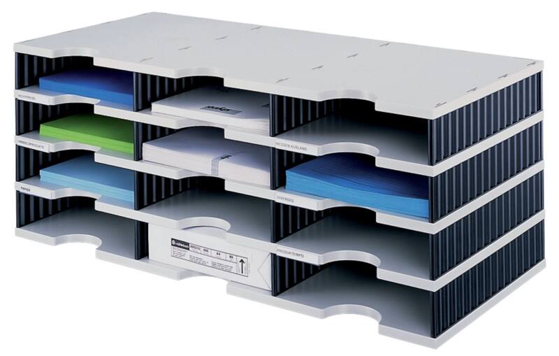 Styro Sortiersystem Grundeinheit Styrodoc DIN C4 Grau, Schwarz 72,3 x 33,1 x 29,3 cm