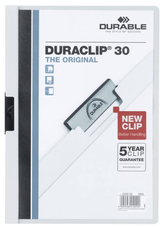 DURABLE Klemmmappe Duraclip DIN A4 Weiß
