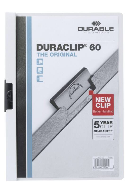 Farde à clip DURABLE DURACLIP 60 Feuilles A4 Blanc