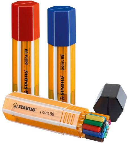 STABILO point 88 Fineliner 0.4 mm Nadelspitze Farbig sortiert 20 Stück