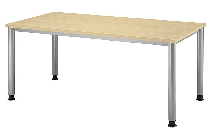 Hammerbacher Matrix Schreibtisch Rechteckig Braun, Silber Ahorn 4 Füsse 1.600 (B) x 800 (T) x 810 (H) mm Aluminium, Holz, Kunststoff, Spanplatte