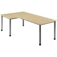 Bureau 4 pieds Hammerbacher Matrix Ergonomic Érable 2'000 x 1'200 x 760 x 68 - 76 mm
