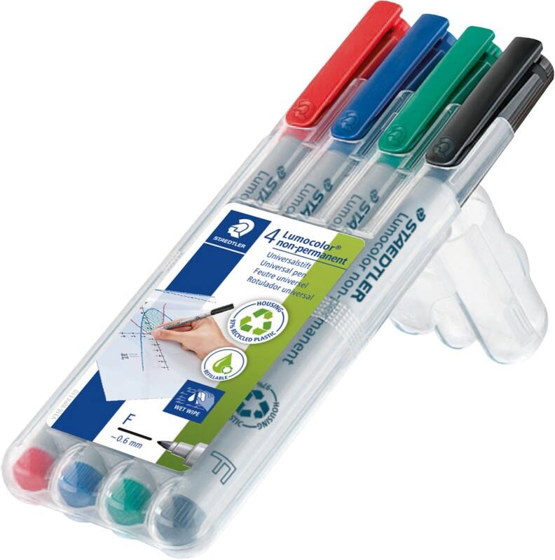 STAEDTLER Lumocolor 316 Folienstifte Fein Feinspitze Farbig assortiert 4 Stück
