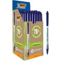 BIC Ecolutions Clic Stic Einziehbar Kugelschreiber Blau 0.4 mm Mittel Kugelschreiber Recycelt 62 % 50 Stück