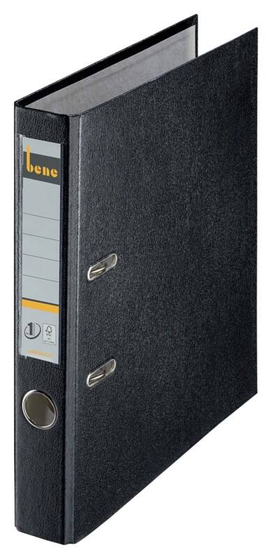 Bene No.1 Power Ordner Schmal A4 52 mm Schwarz 2 Ringe 291600 Kunststoff Hochformat