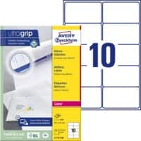 AVERY Zweckform Abziehhilfe QuickPEEL,ultragrip Adressetiketten L7173-100 Selbsthaftend A4 Weiss 99,1 x 57 mm 100 Blatt à 10 Etiketten